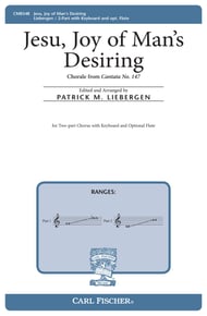 Jesu Joy of Man's Desiring Two-Part choral sheet music cover Thumbnail